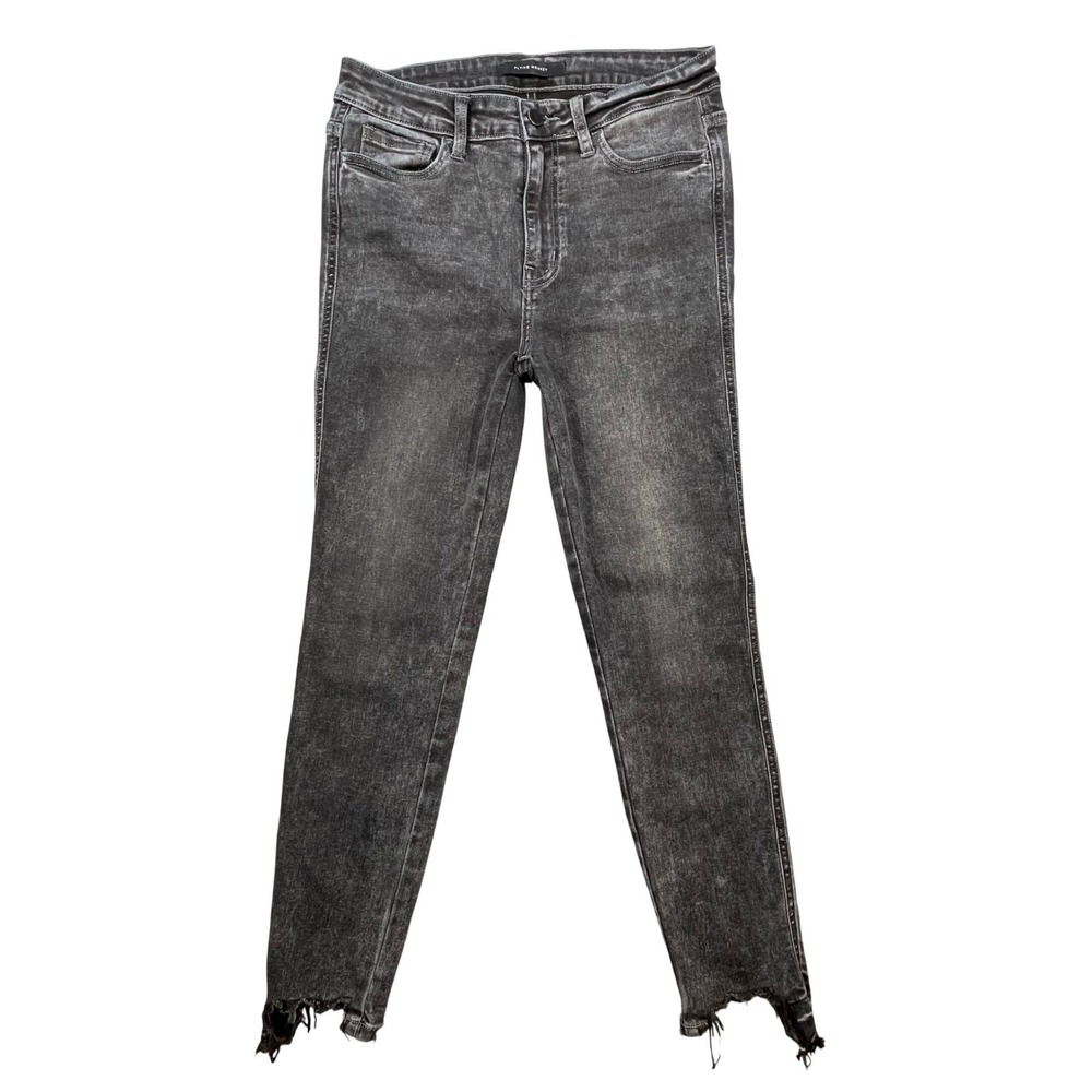 Flying Monkey Black High Rise Ankle Skinny Raw Hem Jeans Womens 28